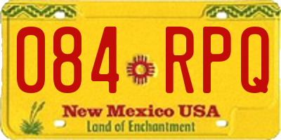 NM license plate 084RPQ