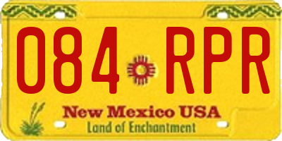 NM license plate 084RPR