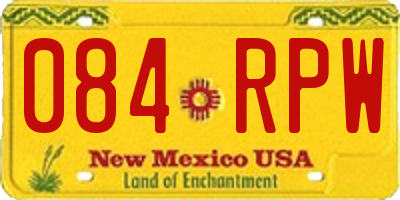 NM license plate 084RPW