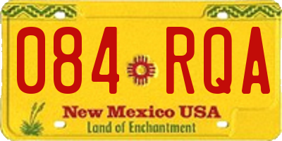 NM license plate 084RQA