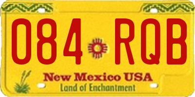 NM license plate 084RQB