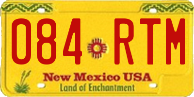 NM license plate 084RTM