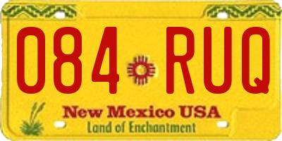 NM license plate 084RUQ