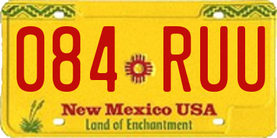 NM license plate 084RUU