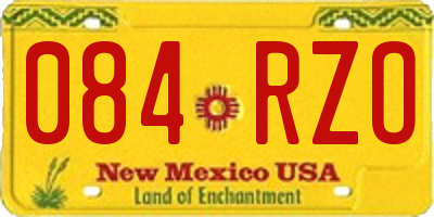 NM license plate 084RZO