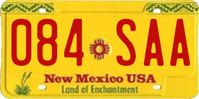 NM license plate 084SAA