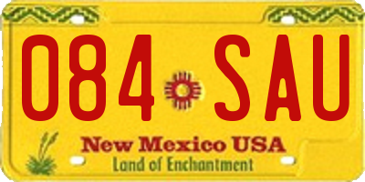 NM license plate 084SAU