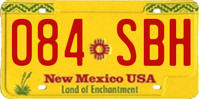 NM license plate 084SBH