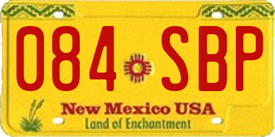 NM license plate 084SBP