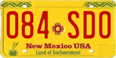 NM license plate 084SDO