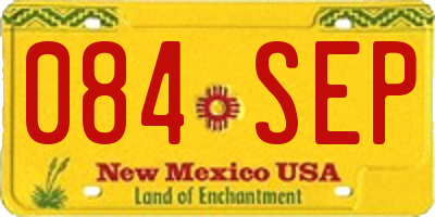 NM license plate 084SEP