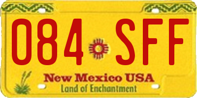 NM license plate 084SFF