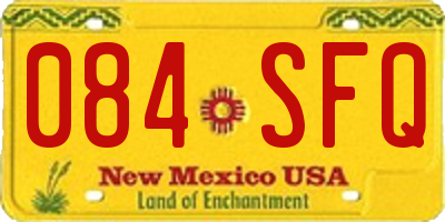 NM license plate 084SFQ