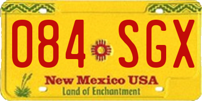 NM license plate 084SGX
