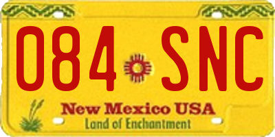 NM license plate 084SNC