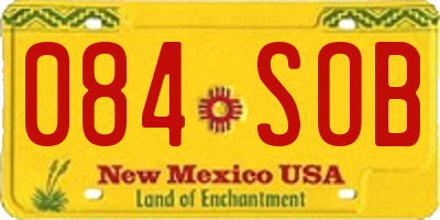 NM license plate 084SOB