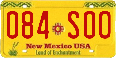 NM license plate 084SOO