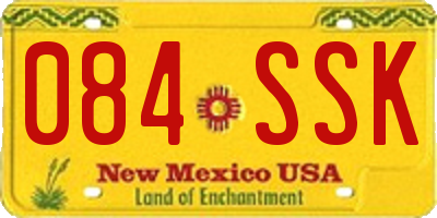 NM license plate 084SSK