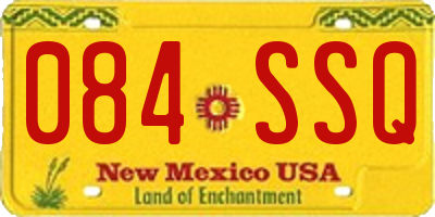 NM license plate 084SSQ