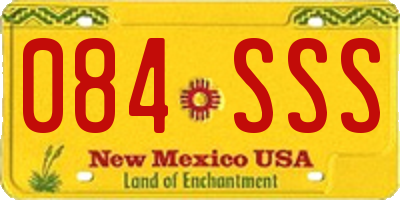 NM license plate 084SSS