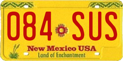NM license plate 084SUS