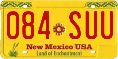 NM license plate 084SUU