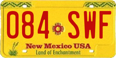 NM license plate 084SWF
