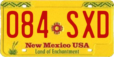 NM license plate 084SXD