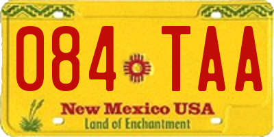 NM license plate 084TAA