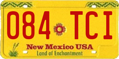 NM license plate 084TCI