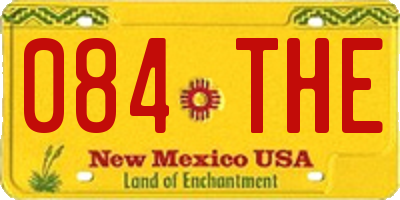 NM license plate 084THE