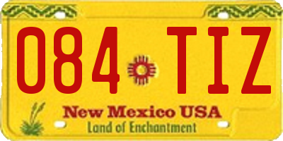 NM license plate 084TIZ