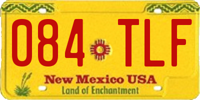 NM license plate 084TLF