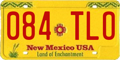 NM license plate 084TLO