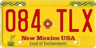 NM license plate 084TLX