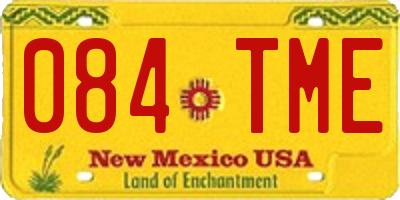 NM license plate 084TME