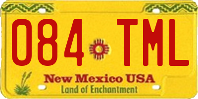 NM license plate 084TML