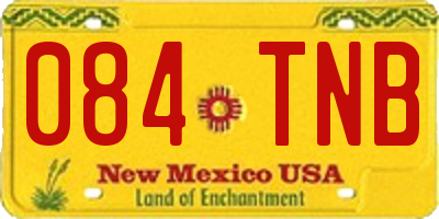 NM license plate 084TNB