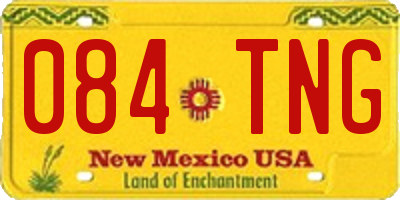 NM license plate 084TNG