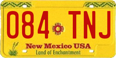 NM license plate 084TNJ