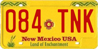 NM license plate 084TNK