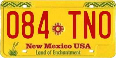 NM license plate 084TNO