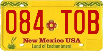 NM license plate 084TOB