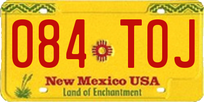 NM license plate 084TOJ