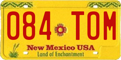 NM license plate 084TOM
