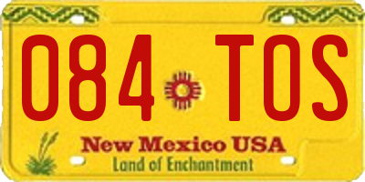 NM license plate 084TOS
