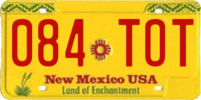 NM license plate 084TOT