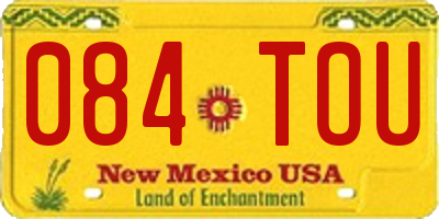 NM license plate 084TOU