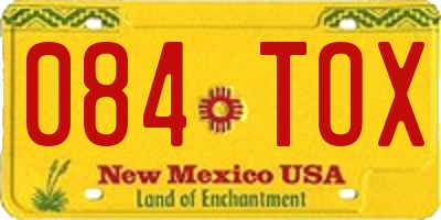 NM license plate 084TOX