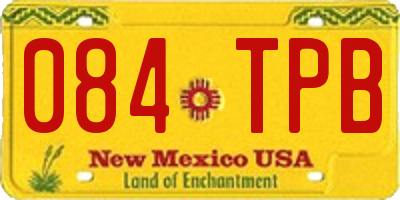 NM license plate 084TPB